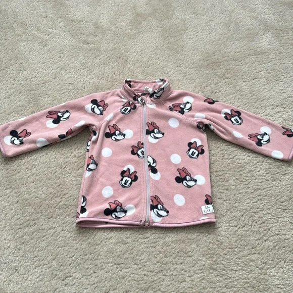 H&M Shirts Tops Hm Baby Girls Pink Fleece Zip Up Disney
